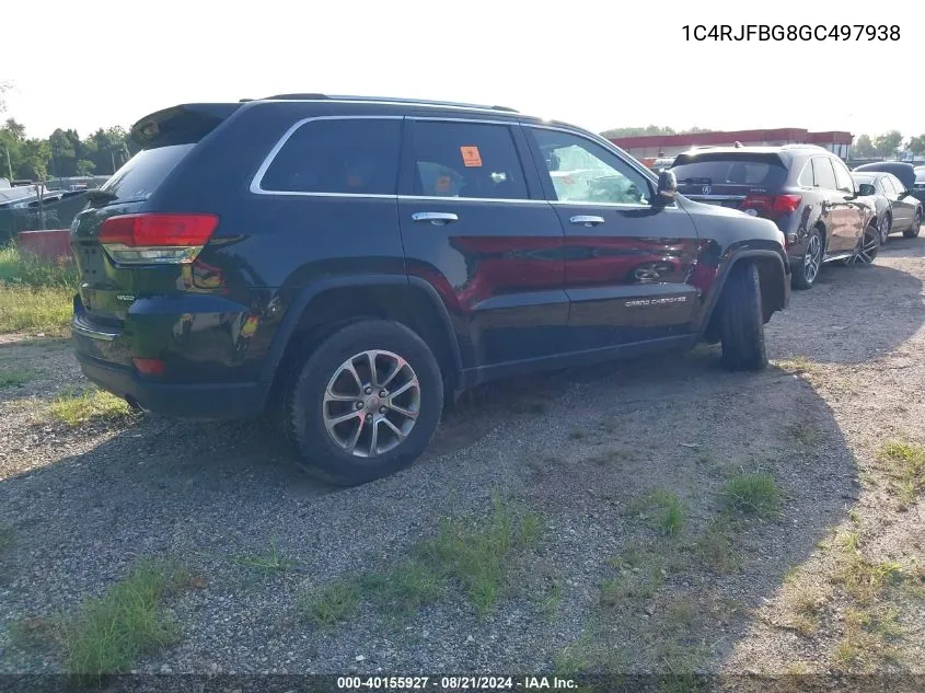 2016 Jeep Grand Cherokee Limited VIN: 1C4RJFBG8GC497938 Lot: 40155927