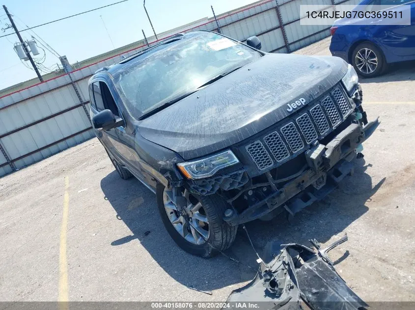 2016 Jeep Grand Cherokee Summit VIN: 1C4RJEJG7GC369511 Lot: 40158076