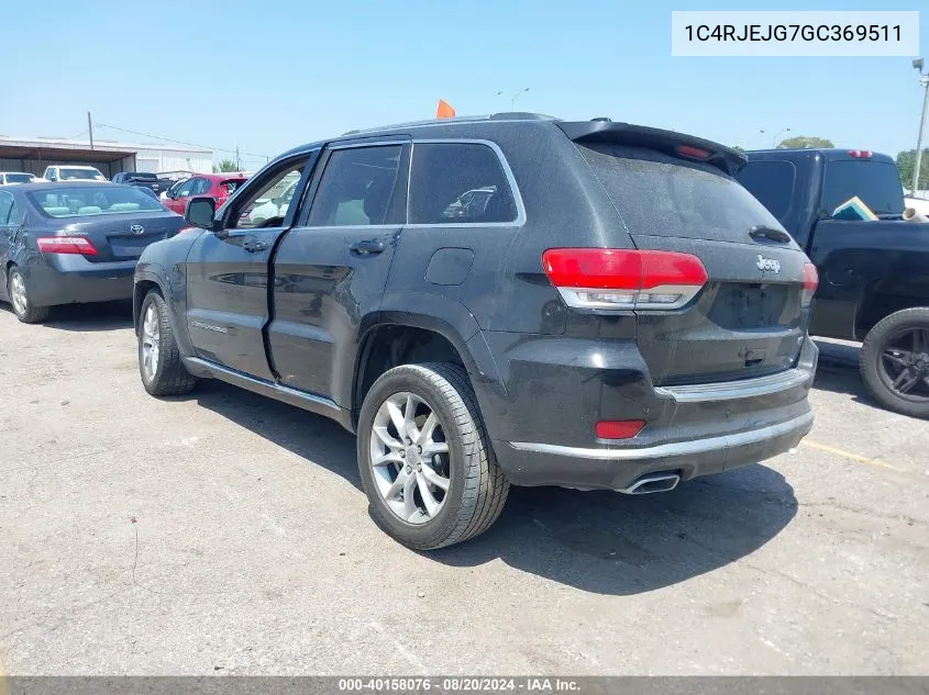 2016 Jeep Grand Cherokee Summit VIN: 1C4RJEJG7GC369511 Lot: 40158076