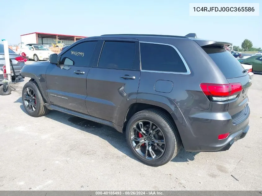 2016 Jeep Grand Cherokee Srt VIN: 1C4RJFDJ0GC365586 Lot: 40185493