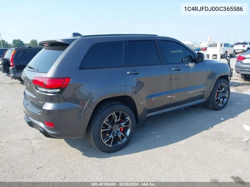 2016 Jeep Grand Cherokee Srt VIN: 1C4RJFDJ0GC365586 Lot: 40185493