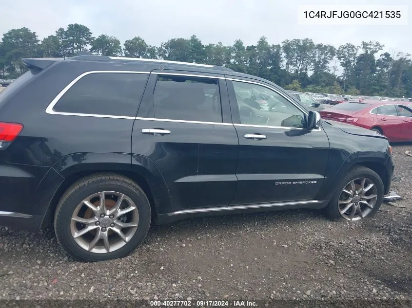 2016 Jeep Grand Cherokee Summit VIN: 1C4RJFJG0GC421535 Lot: 40277702