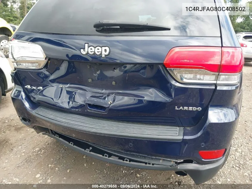 1C4RJFAG8GC408502 2016 Jeep Grand Cherokee Laredo