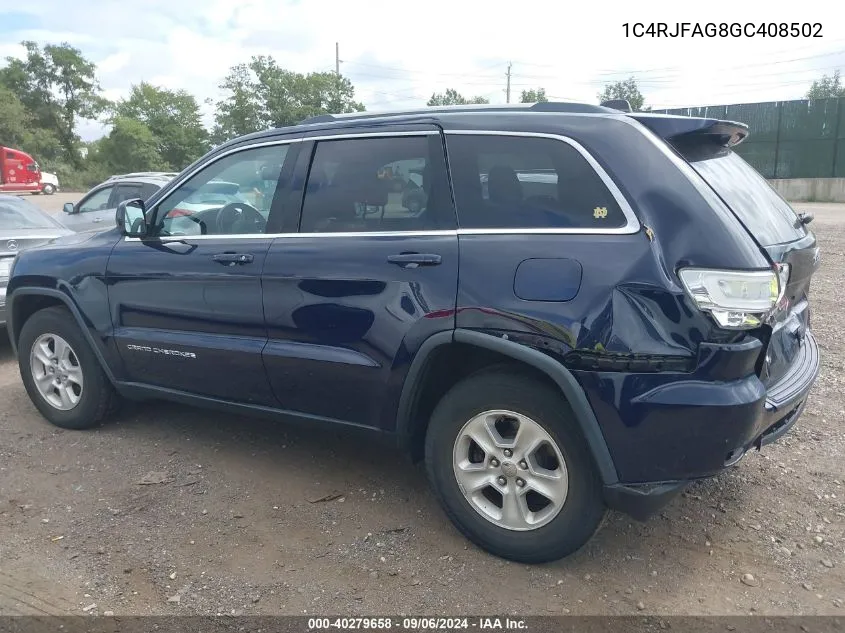 2016 Jeep Grand Cherokee Laredo VIN: 1C4RJFAG8GC408502 Lot: 40279658