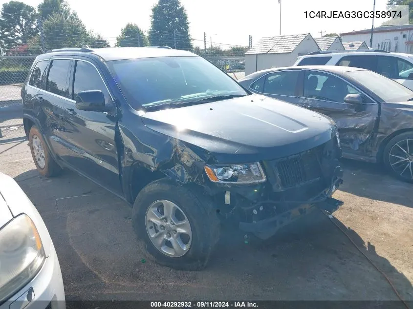 2016 Jeep Grand Cherokee Laredo VIN: 1C4RJEAG3GC358974 Lot: 40292932