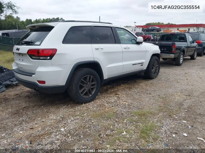 2016 Jeep Grand Cherokee 75Th Anniversary VIN: 1C4RJFAG2GC355554 Lot: 40311663