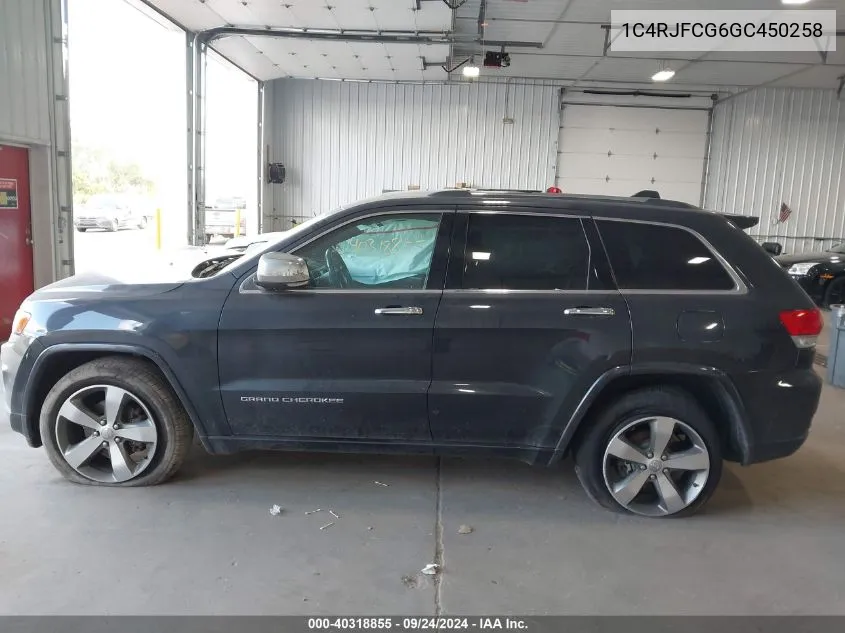 2016 Jeep Grand Cherokee Overland VIN: 1C4RJFCG6GC450258 Lot: 40318855