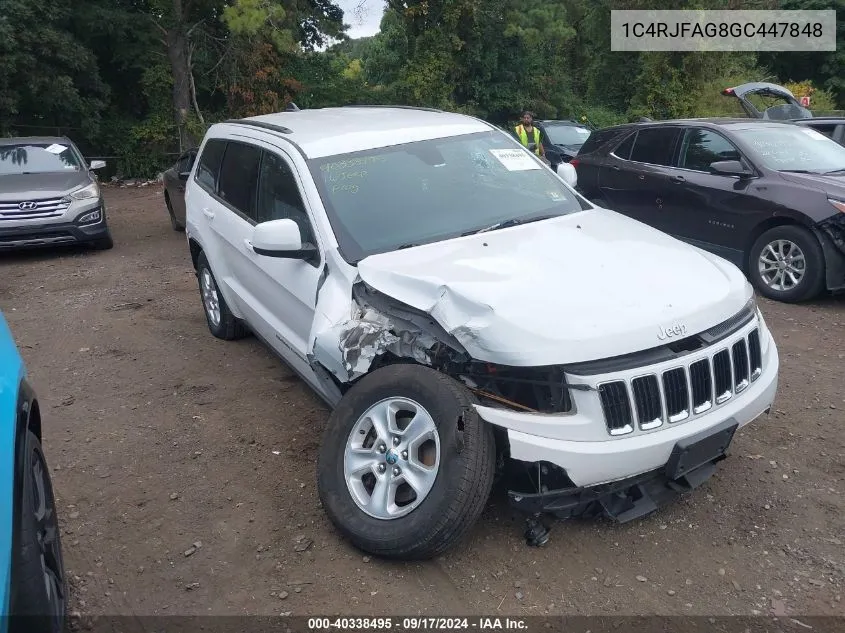 2016 Jeep Grand Cherokee Laredo VIN: 1C4RJFAG8GC447848 Lot: 40338495