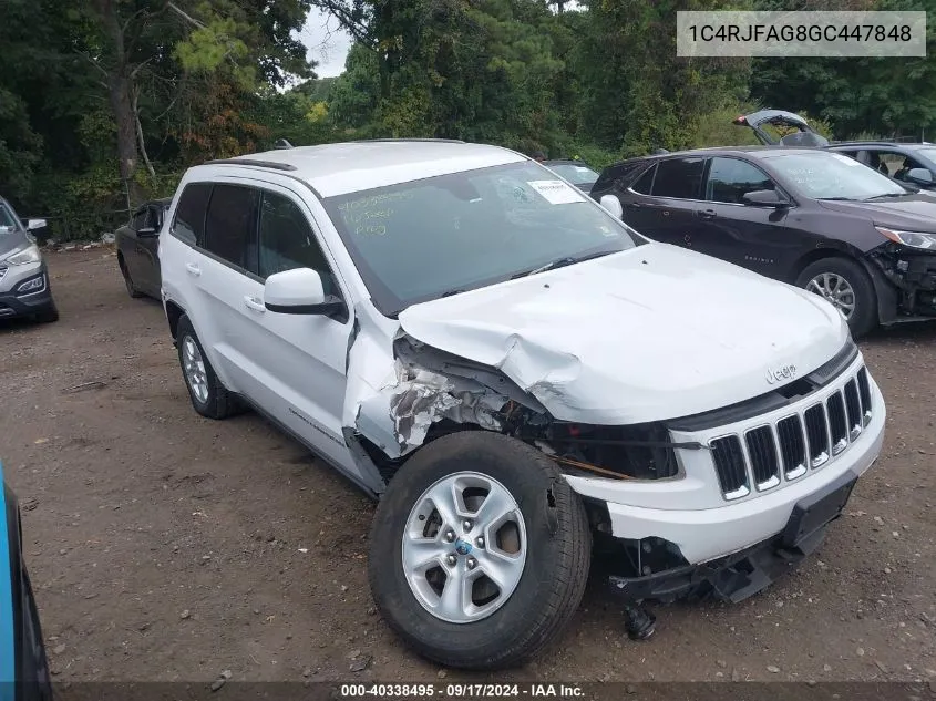 2016 Jeep Grand Cherokee Laredo VIN: 1C4RJFAG8GC447848 Lot: 40338495