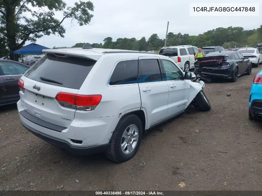 2016 Jeep Grand Cherokee Laredo VIN: 1C4RJFAG8GC447848 Lot: 40338495