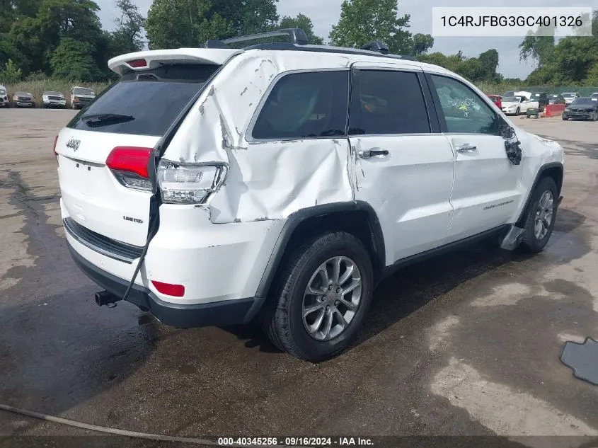 1C4RJFBG3GC401326 2016 Jeep Grand Cherokee Limited