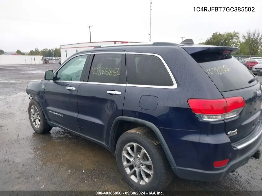 2016 Jeep Grand Cherokee Limited VIN: 1C4RJFBT7GC385502 Lot: 40385856