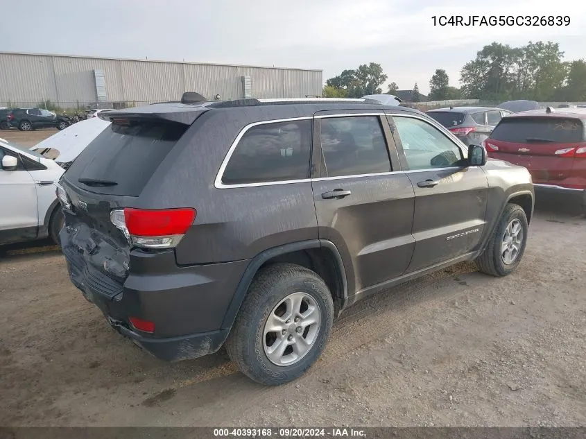 1C4RJFAG5GC326839 2016 Jeep Grand Cherokee Laredo