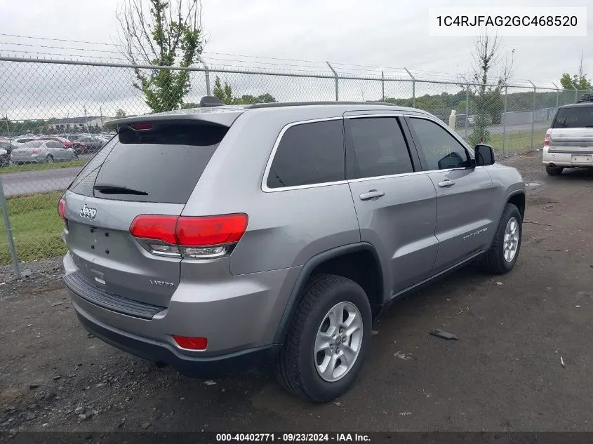 1C4RJFAG2GC468520 2016 Jeep Grand Cherokee Laredo