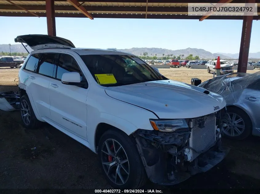 2016 Jeep Grand Cherokee Srt-8 VIN: 1C4RJFDJ7GC324792 Lot: 40402772