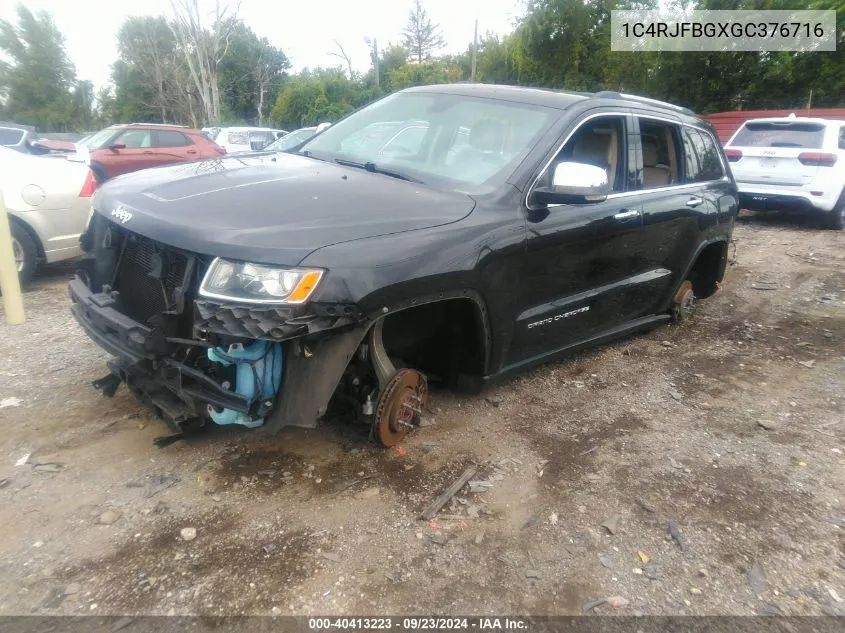 2016 Jeep Grand Cherokee Limited VIN: 1C4RJFBGXGC376716 Lot: 40413223