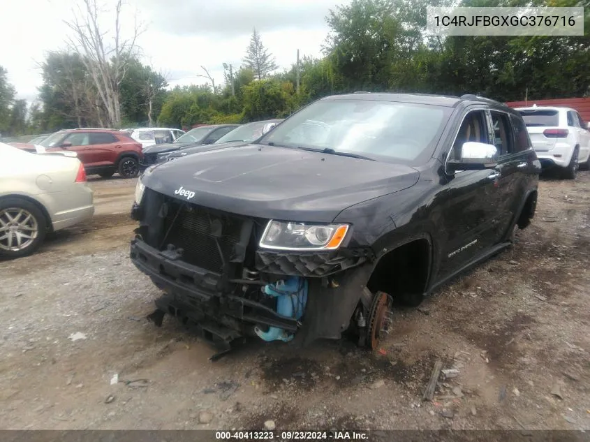 2016 Jeep Grand Cherokee Limited VIN: 1C4RJFBGXGC376716 Lot: 40413223