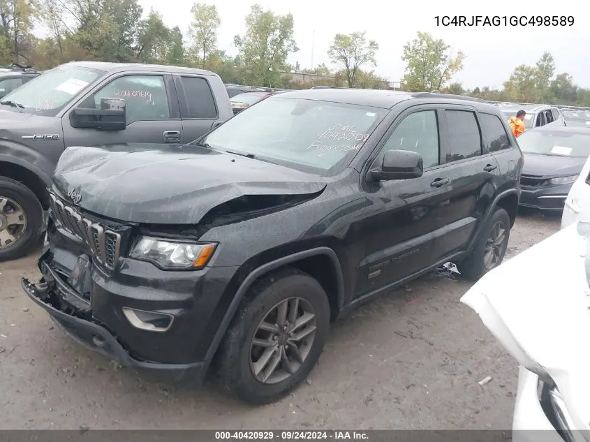 1C4RJFAG1GC498589 2016 Jeep Grand Cherokee Laredo