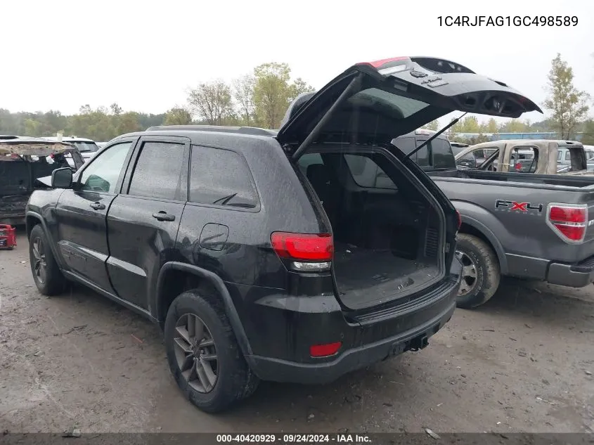 1C4RJFAG1GC498589 2016 Jeep Grand Cherokee Laredo