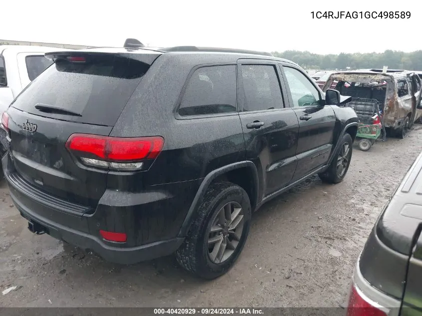 1C4RJFAG1GC498589 2016 Jeep Grand Cherokee Laredo