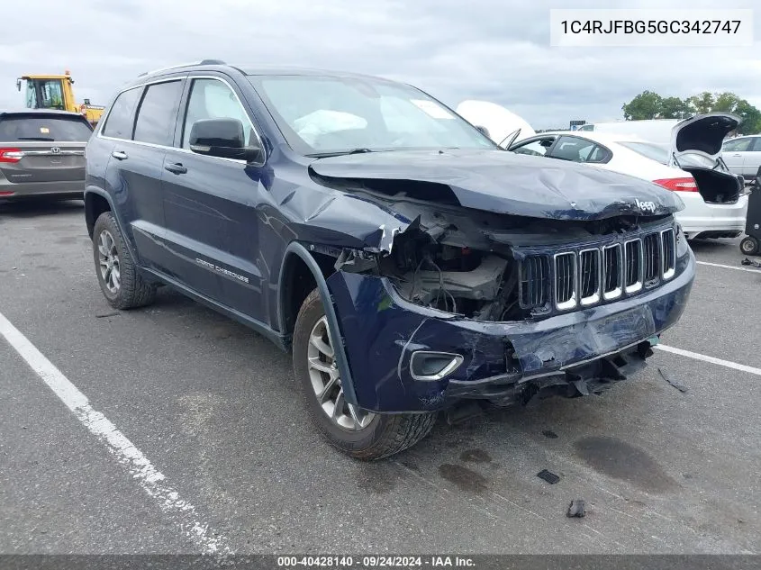 1C4RJFBG5GC342747 2016 Jeep Grand Cherokee Limited