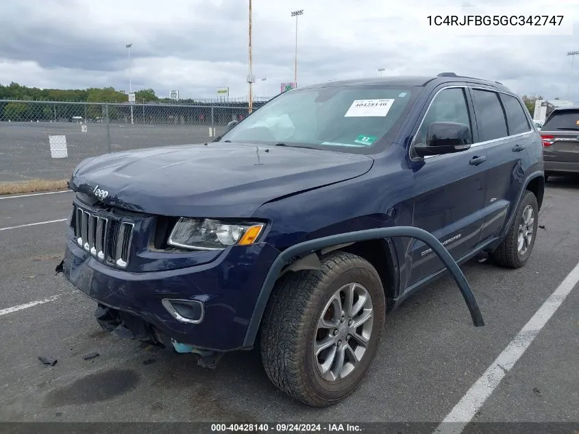 2016 Jeep Grand Cherokee Limited VIN: 1C4RJFBG5GC342747 Lot: 40428140