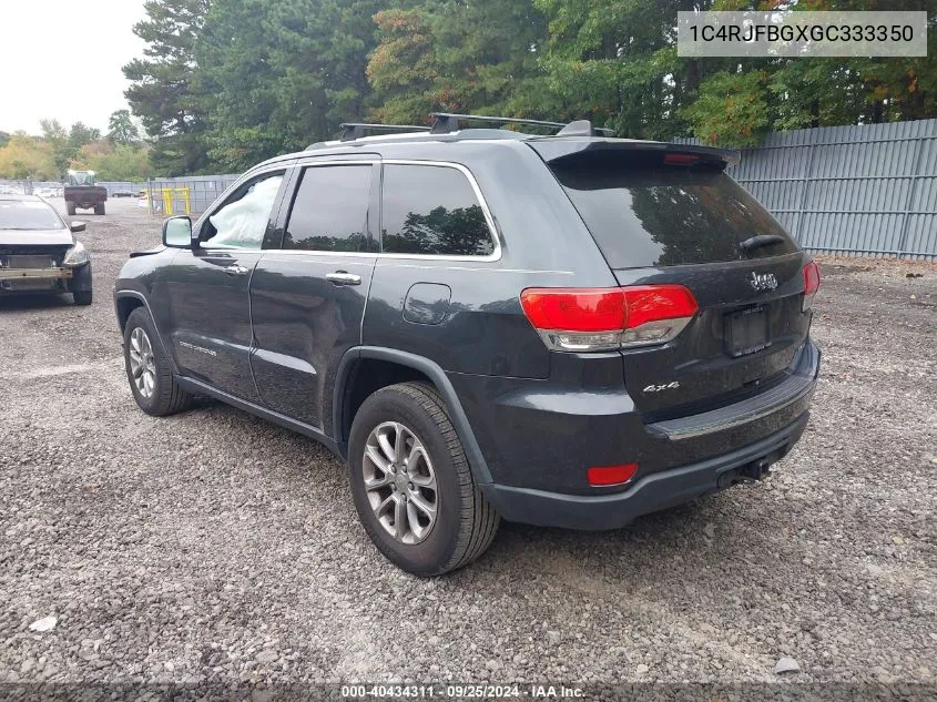 2016 Jeep Grand Cherokee Limited VIN: 1C4RJFBGXGC333350 Lot: 40434311