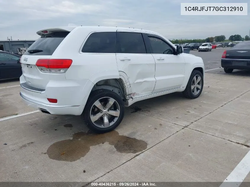 2016 Jeep Grand Cherokee Summit VIN: 1C4RJFJT7GC312910 Lot: 40436215