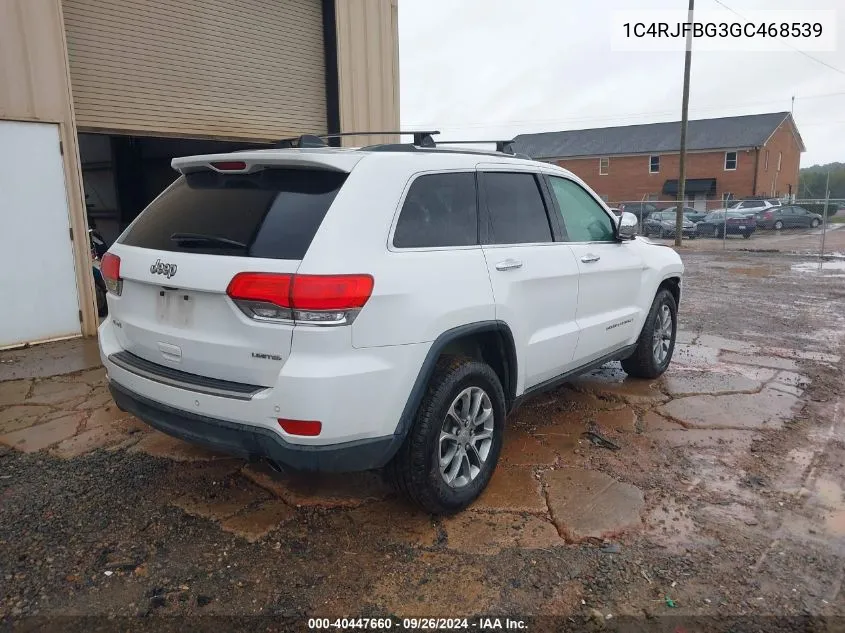 2016 Jeep Grand Cherokee Limited VIN: 1C4RJFBG3GC468539 Lot: 40447660