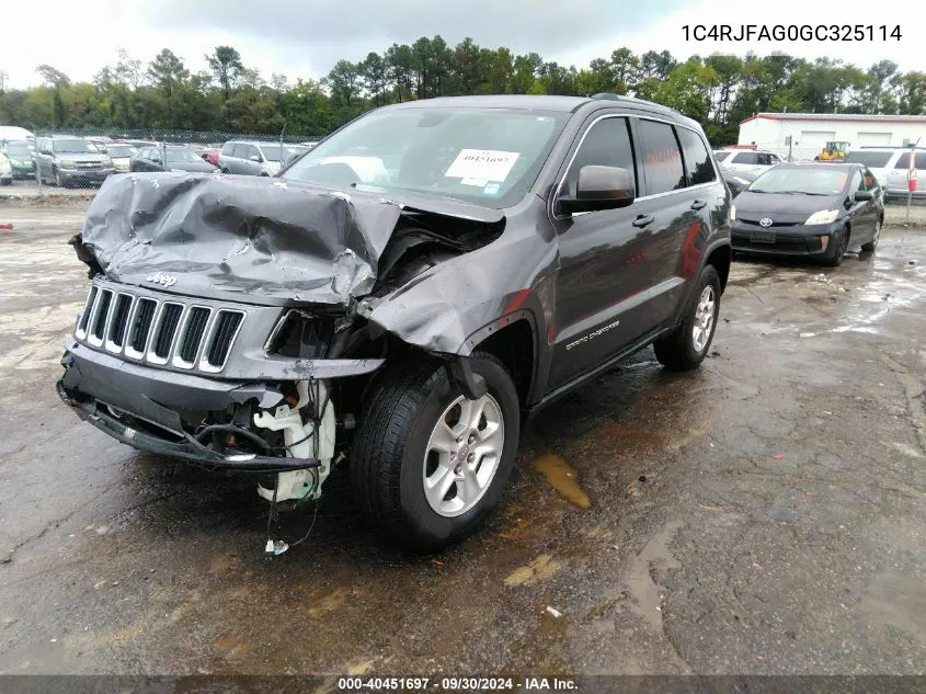 2016 Jeep Grand Cherokee Laredo VIN: 1C4RJFAG0GC325114 Lot: 40451697