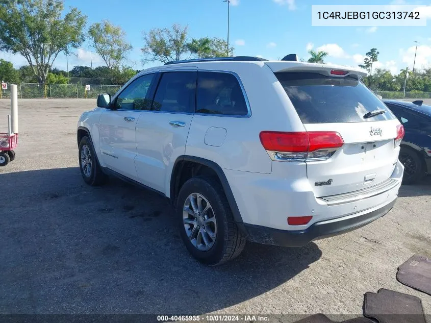 1C4RJEBG1GC313742 2016 Jeep Grand Cherokee Limited