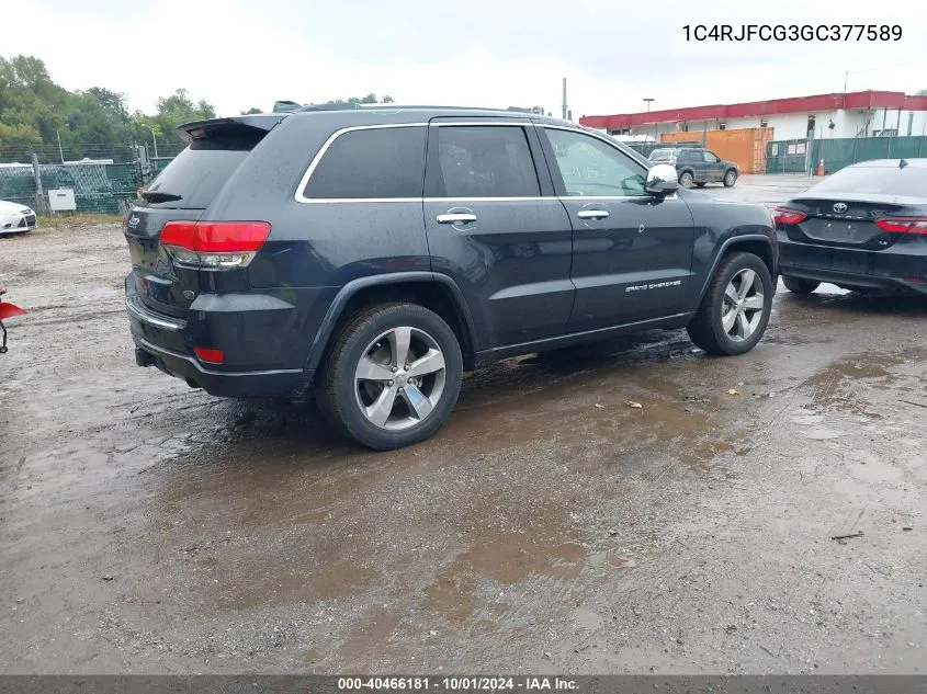 1C4RJFCG3GC377589 2016 Jeep Grand Cherokee Overland