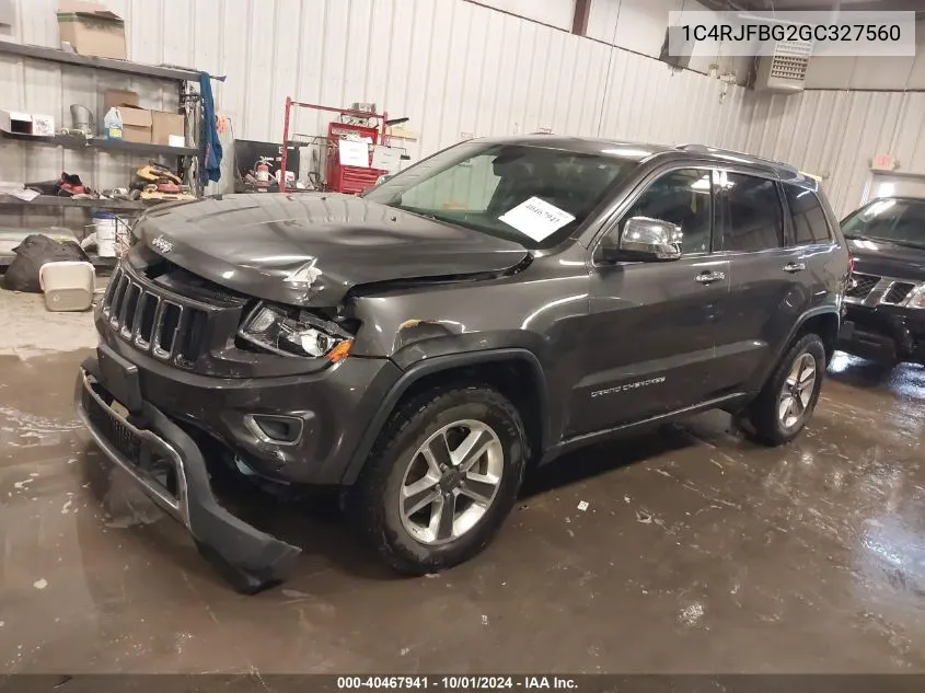 2016 Jeep Grand Cherokee Limited VIN: 1C4RJFBG2GC327560 Lot: 40467941