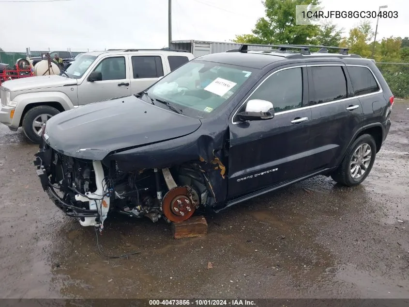 2016 Jeep Grand Cherokee Limited VIN: 1C4RJFBG8GC304803 Lot: 40473856