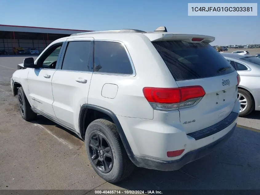 1C4RJFAG1GC303381 2016 Jeep Grand Cherokee Laredo