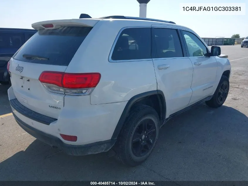 1C4RJFAG1GC303381 2016 Jeep Grand Cherokee Laredo