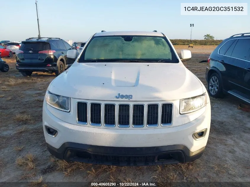 2016 Jeep Grand Cherokee Laredo VIN: 1C4RJEAG2GC351532 Lot: 40605290