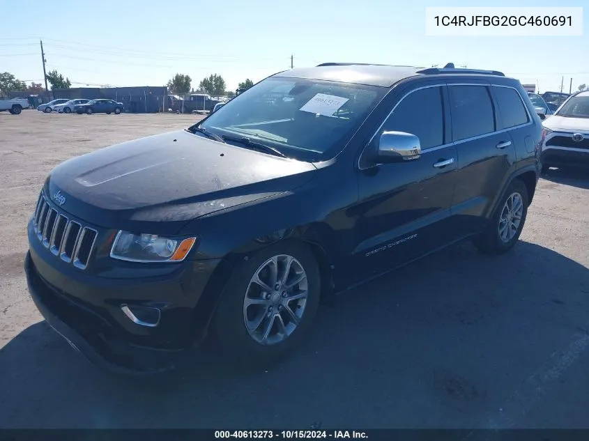 2016 Jeep Grand Cherokee Limited VIN: 1C4RJFBG2GC460691 Lot: 40613273