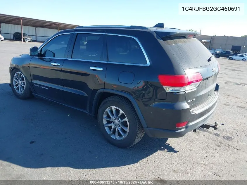 2016 Jeep Grand Cherokee Limited VIN: 1C4RJFBG2GC460691 Lot: 40613273