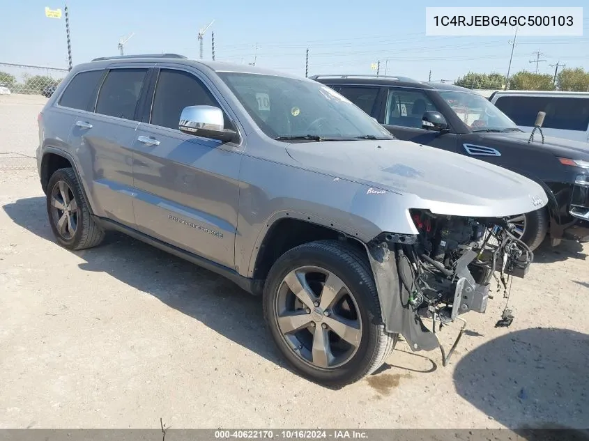 2016 Jeep Grand Cherokee Limited VIN: 1C4RJEBG4GC500103 Lot: 40622170