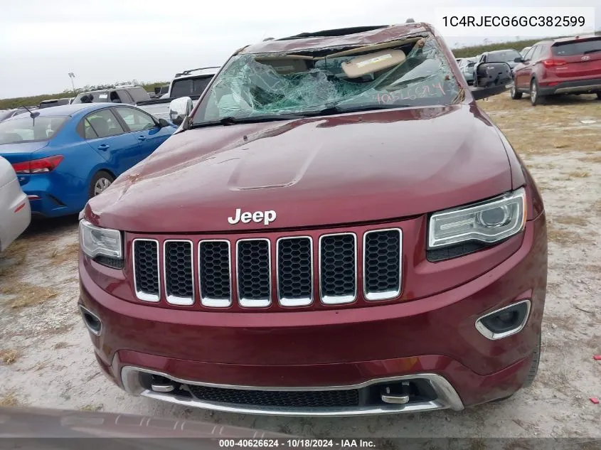 2016 Jeep Grand Cherokee Overland VIN: 1C4RJECG6GC382599 Lot: 40626624