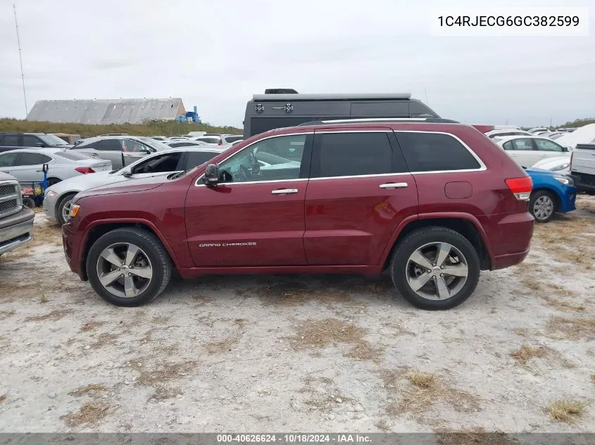 2016 Jeep Grand Cherokee Overland VIN: 1C4RJECG6GC382599 Lot: 40626624