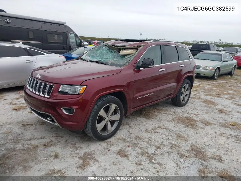 2016 Jeep Grand Cherokee Overland VIN: 1C4RJECG6GC382599 Lot: 40626624