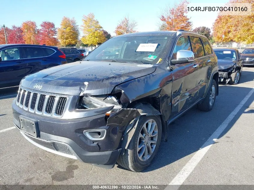 2016 Jeep Grand Cherokee Limited VIN: 1C4RJFBG7GC410160 Lot: 40632398