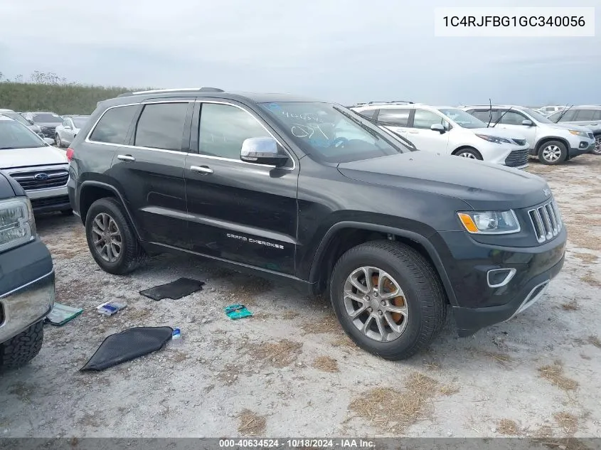 2016 Jeep Grand Cherokee Limited VIN: 1C4RJFBG1GC340056 Lot: 40634524