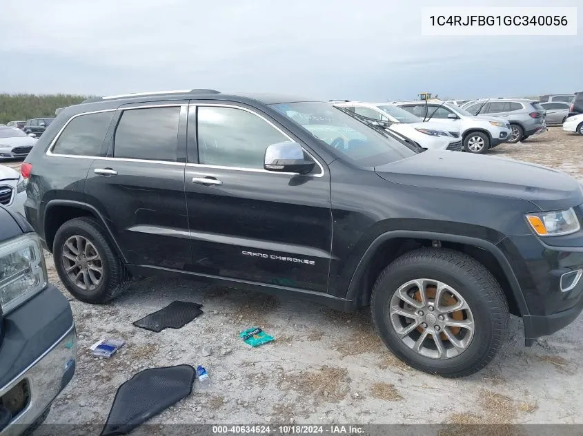 2016 Jeep Grand Cherokee Limited VIN: 1C4RJFBG1GC340056 Lot: 40634524