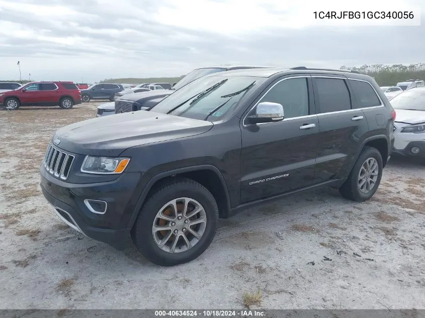 2016 Jeep Grand Cherokee Limited VIN: 1C4RJFBG1GC340056 Lot: 40634524