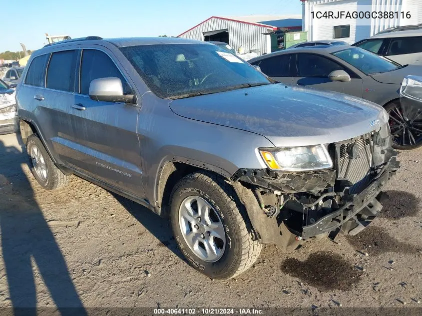 2016 Jeep Grand Cherokee Laredo VIN: 1C4RJFAG0GC388116 Lot: 40641102