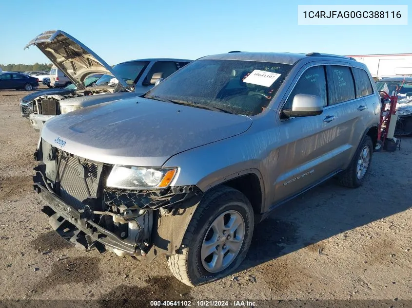 2016 Jeep Grand Cherokee Laredo VIN: 1C4RJFAG0GC388116 Lot: 40641102