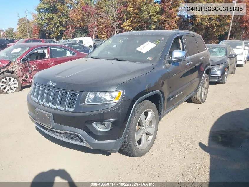 2016 Jeep Grand Cherokee Limited VIN: 1C4RJFBG3GC318835 Lot: 40660717